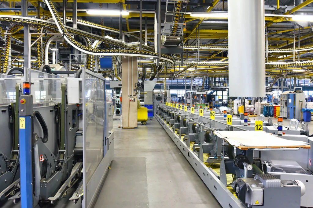 重量物搬入据付工事における生産ライン設備の施工イメージ